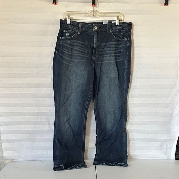 Time and Tru Denim - Time and Tru Dark Women's High Rise Blue Straight Leg Jeans Size 14